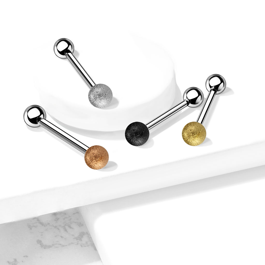 Incroyable piercing pour la langue avec boule effet diamant