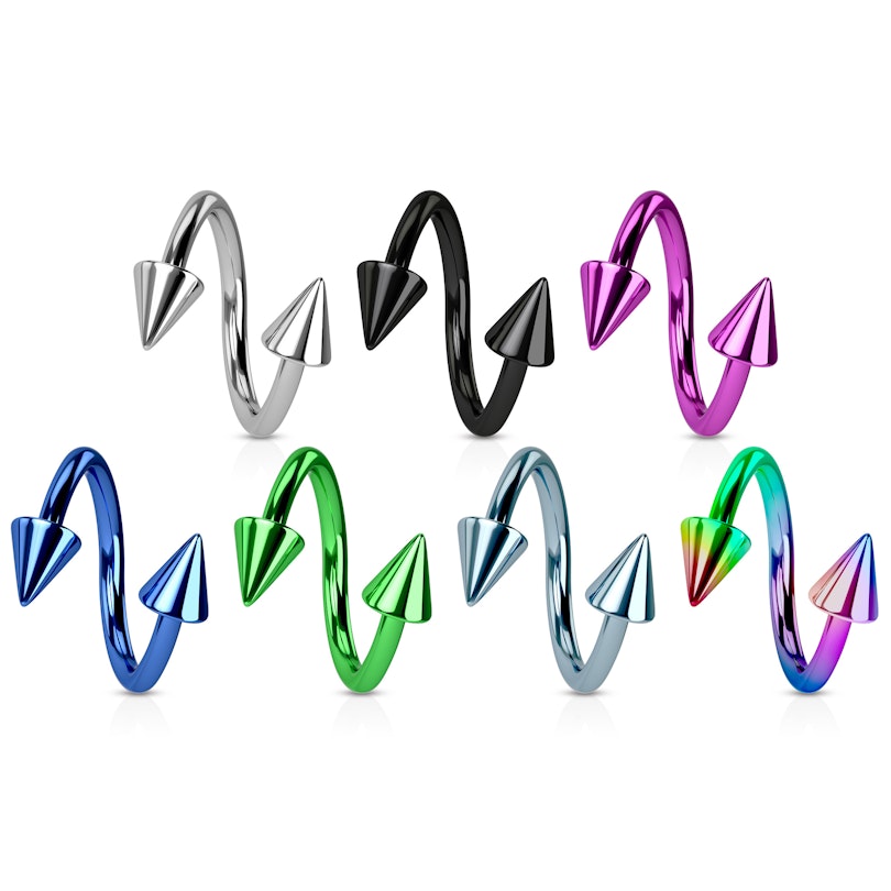 Anneau twister avec des piques de différentes couleurs