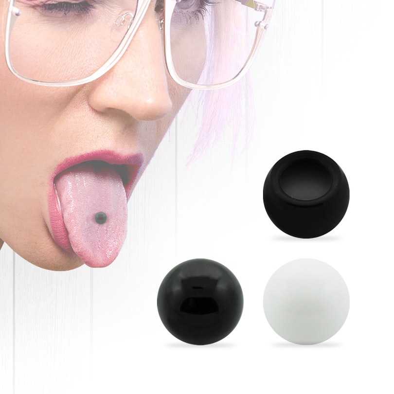 Faux piercing pour la langue en acrylique