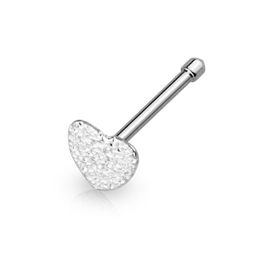 Tige barbell pour le nez avec cœur martelé