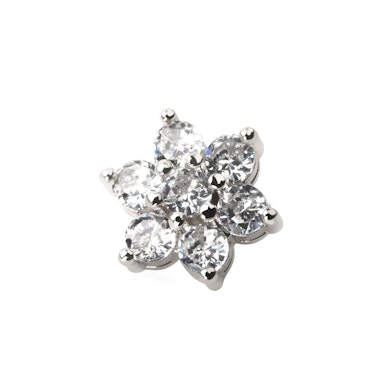 Bijou micro-dermal avec fleur incrustée dans la couleur de ton choix