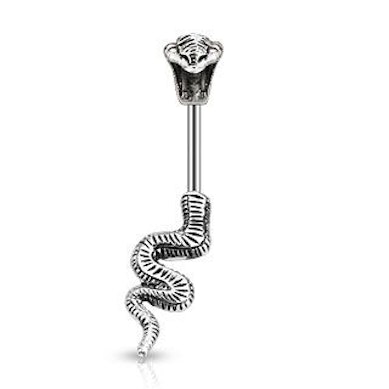 Piercing pour le nombril en acier chirurgical en forme de cobra