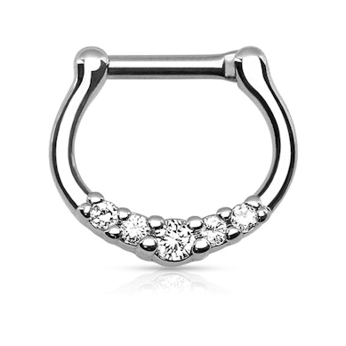 Clicker pour le septum avec cinq pierres