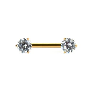 Barbell en titane pour le téton avec des pierres