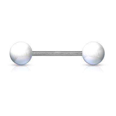 Piercing pour la langue en titane avec boules colorées