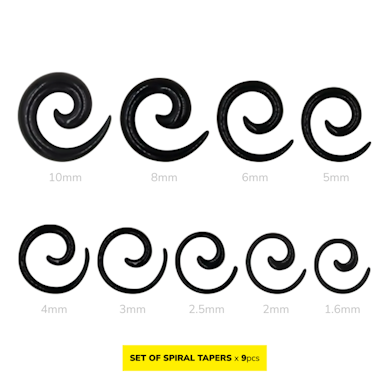 Set de tapers en forme de spirale en acrylique