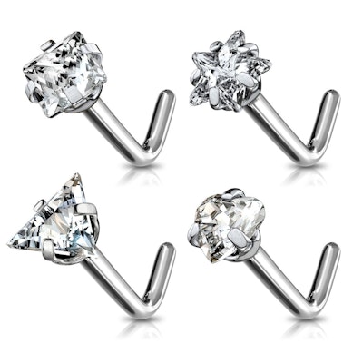 Piercing pour le nez en titane avec différentes formes