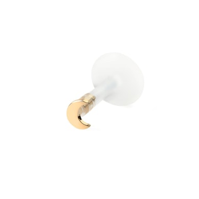 Labret en or 14 carats avec lune