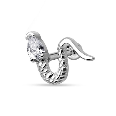 Piercing stud oreille avec un serpent