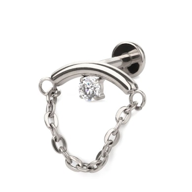 Labret pour hélix flottant avec une pierre et une chaîne