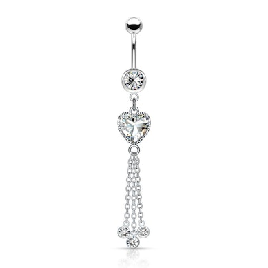 Piercing pour le nombril avec chaînes en pendentif