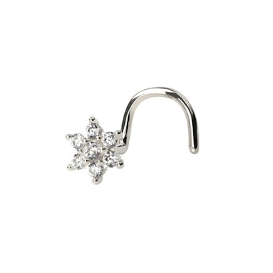 Vis pour nez en or 14 carats avec une belle fleur