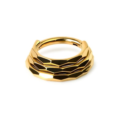 Triple anneau en titane et motif diamant