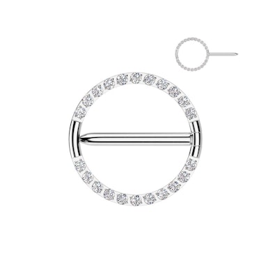 Clicker en titane pour le téton pavé de pierres