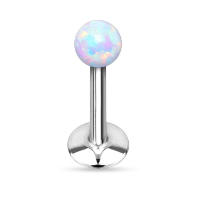 Labret avec filetage interne et boule supérieure en opale