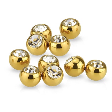 Boule pour piercing avec pierre et couleurs différentes