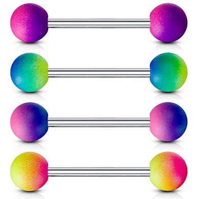 Tige Barbell avec des boules caoutchoutées