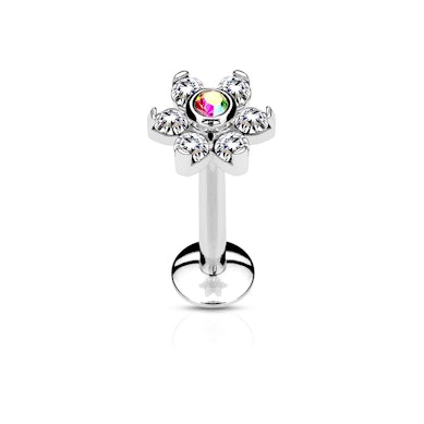 Labret avec fleur et filetage interne