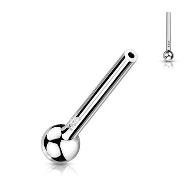 Barbell sans filetage en or 14K avec boule fixe