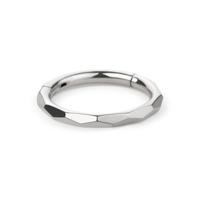 Anneau segment en titane avec motif diamant