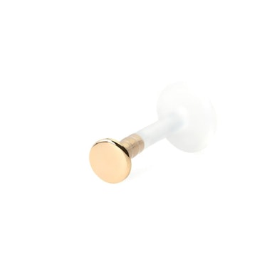 Labret en or 14 carats avec un top rond