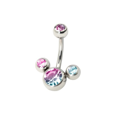 Piercing pour le nombril avec 4 pierres
