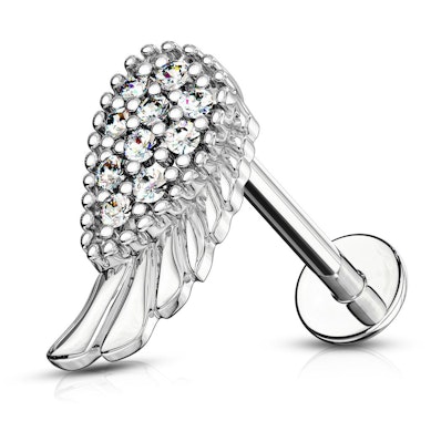 Labret orné de pierres et design en forme d'ailes d'ange