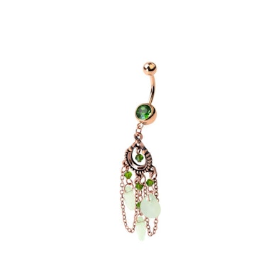 Piercing pour le nombril avec pierres en forme de gouttes