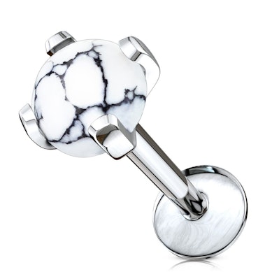 Labret en acier chirurgical avec une pierre sertie