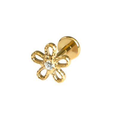 Labret en titane avec un design en forme de fleur