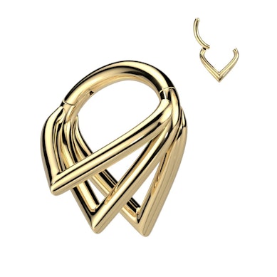 Anneau à charnière en titane et triples chevrons