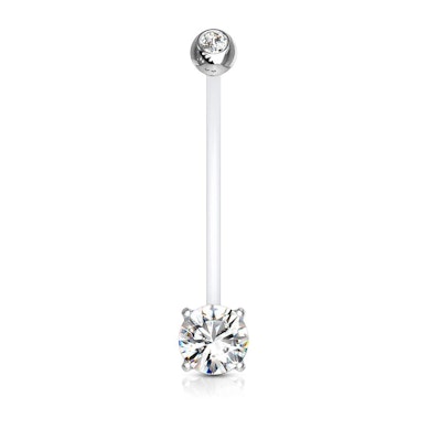 Piercing pour le nombril femme enceinte avec 2 pierres