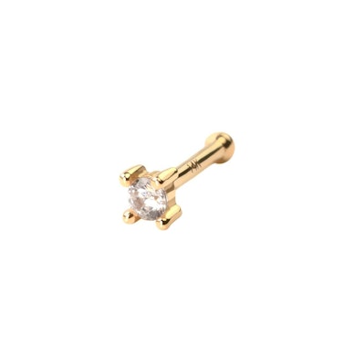Tige de nez en or 14 carats avec pierre taillée en facettes