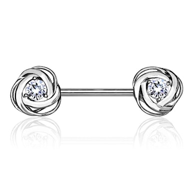 Piercing pour le téton avec pierre en forme de rose