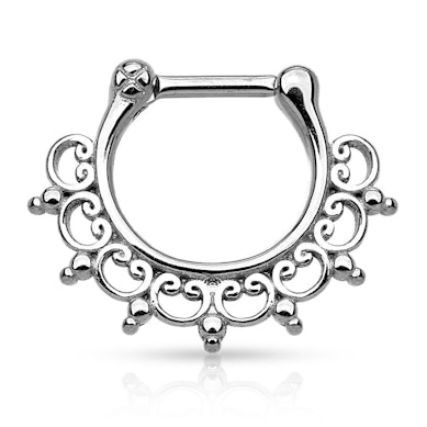 Septum en acier chirurgical avec design ornement