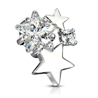 Ancre dermal avec des pierres et des étoiles