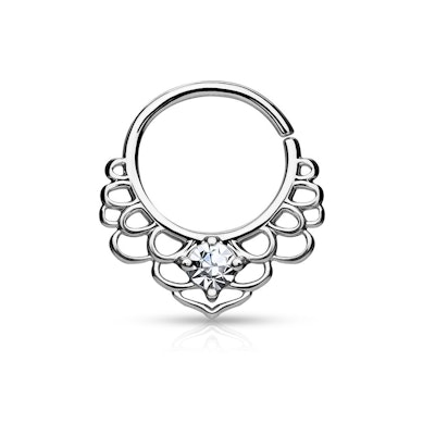 Piercing pour le septum avec feuille de lotus
