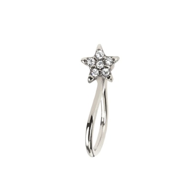 Faux piercing pour le nez en acier chirurgical et étoile ornée de pierres