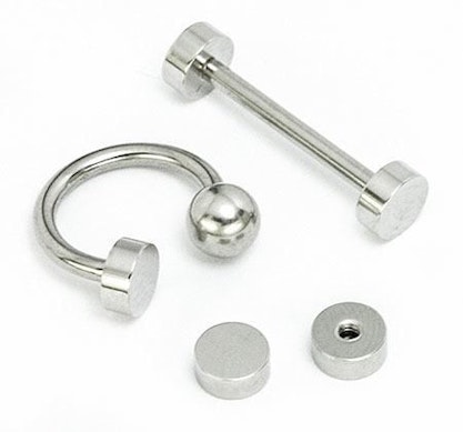 Boule de piercing plate