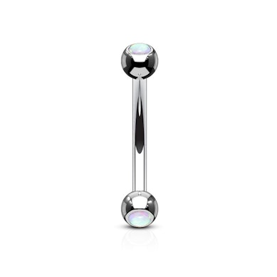 Tige courbée avec des boules opales