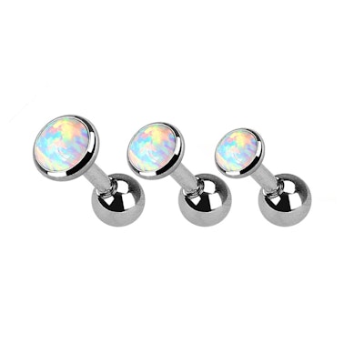 Lot de piercing pour l'oreille avec pierre opale