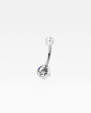 Piercing pour le nombril avec boules en acrylique et pierre