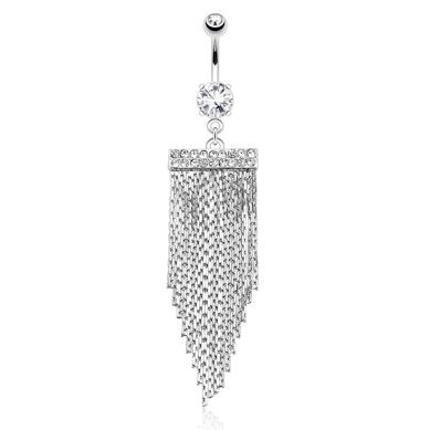 Piercing pour le nombril avec chaines pendantes
