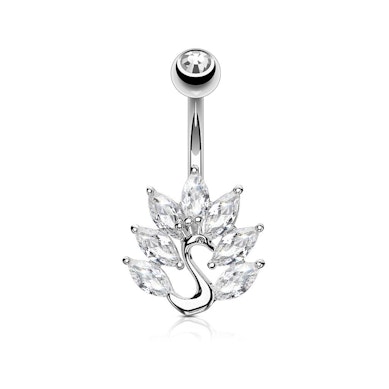 Piercing pour le nombril motif paon