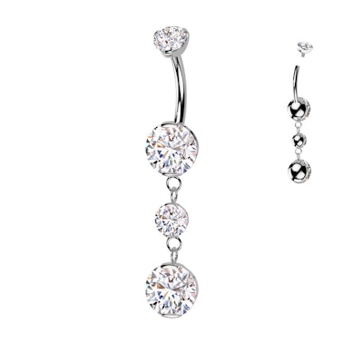 Piercing pour le nombril en titane avec un pendentif