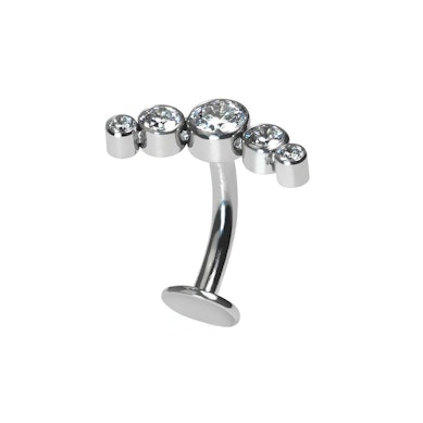 Piercing au nombril flottant en titane orné de cristaux