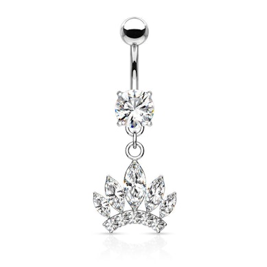 Piercing pour le nombril avec couronne