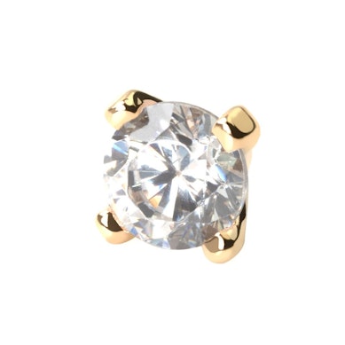Piercing microdermal en or 14 carats avec une pierre