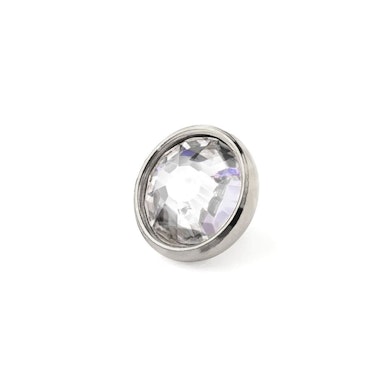 Boule en titane avec une pierre sertie en zirconium