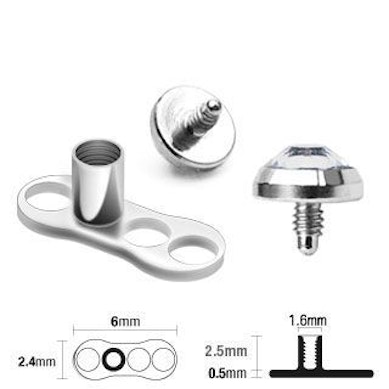 Pack pour ancre dermal avec base et dessus.